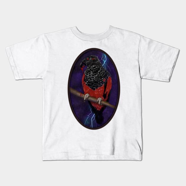 Dracula Parrot Kids T-Shirt by H. R. Sinclair